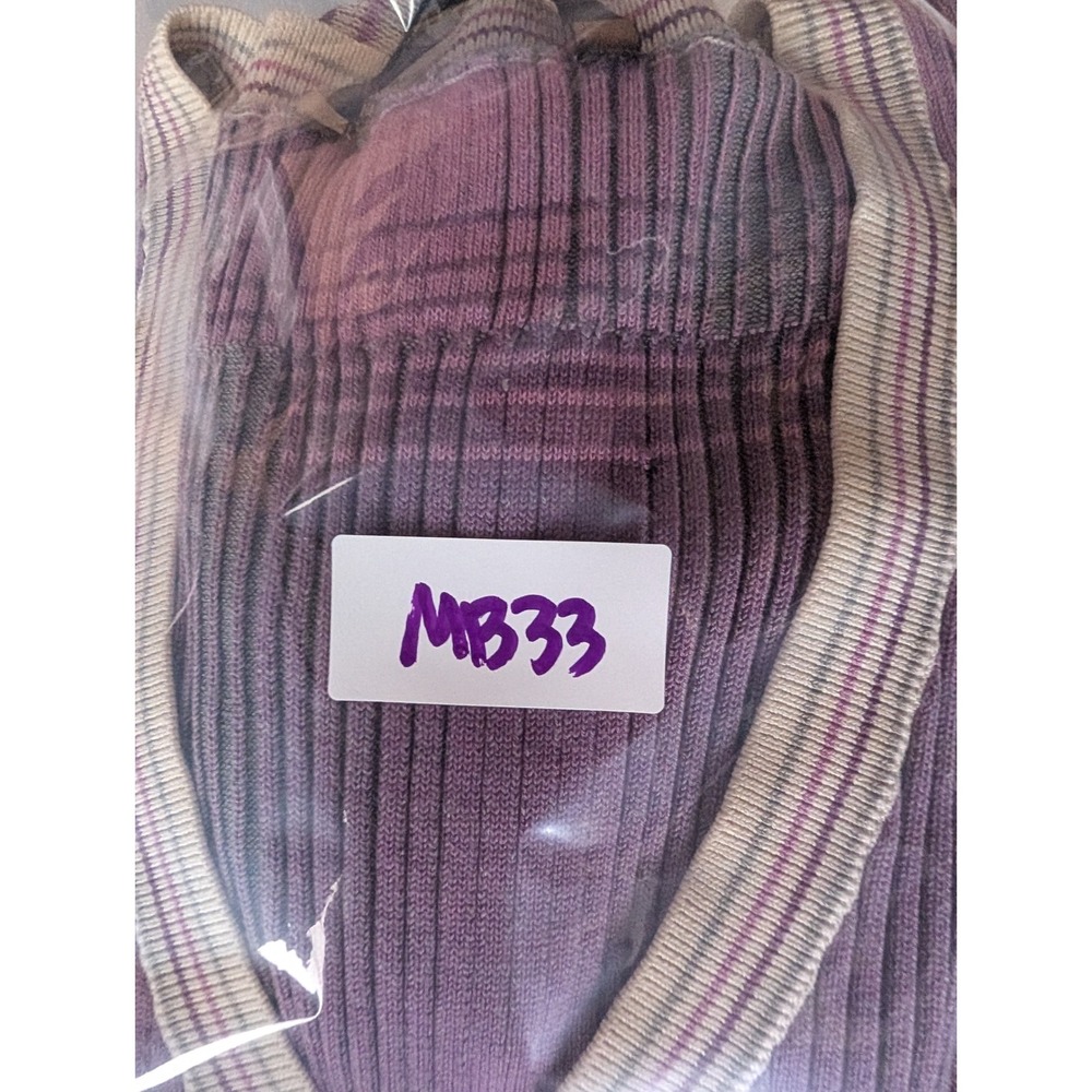 Y2K BCBG Silk Blend Knit Dress L Purple Plaid V-Neck Indie Retro Mod Luxury Chic - Picture 12 of 12